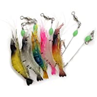 WJUAN 5 Piezas Cebo Camarón Artificial 9 cm- 5-7 g Camarones Falsos con Anzuelo- Cebo Luminoso es Adecuado para la Pesca…